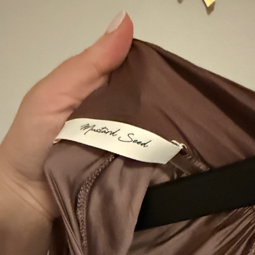 Mustard Seed Chocolate Brown Long-Sleeve Ruffle Tiered Dress - Picture 4 of 4